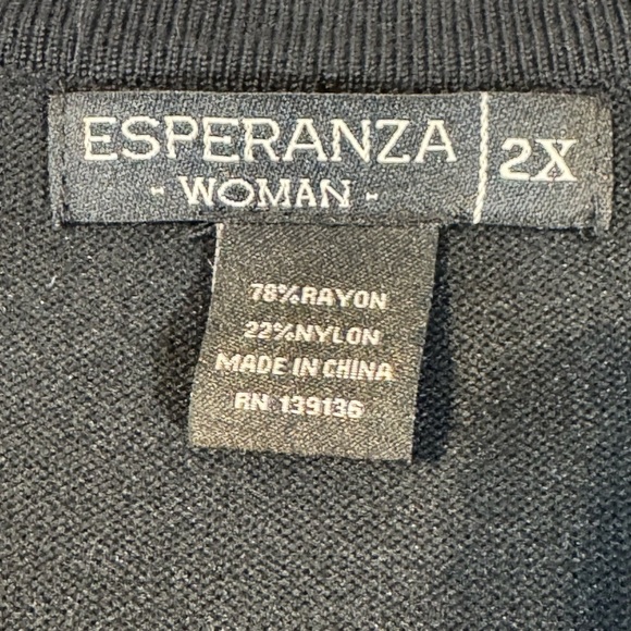 Women’s 2XL (runs small) Esperanza Peplum Open Front Cardigan – Black - Picture 5 of 6